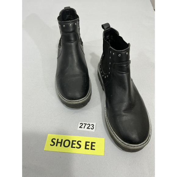 Wonder Nation Other - Girls Wonder Nation 4 Pull On Black Studded Chunky Heel Bootie